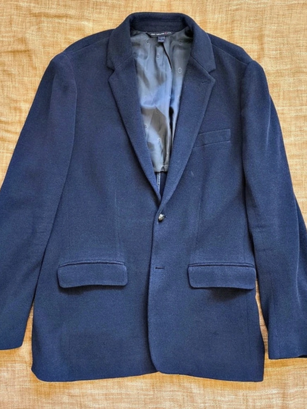 John Varvatos USA Navy Knit Crest Button Unstructured Cardigan Coat Men's Size L - Picture 2 of 16